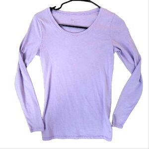 Purple long sleeve shirt crew neck